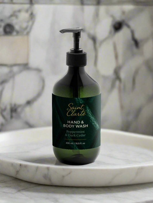 Hand & Body Wash: Peppermint and Dark Cedar