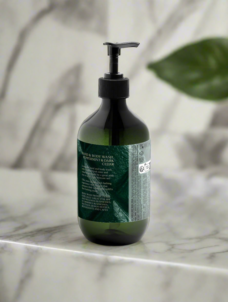 Hand & Body Wash: Peppermint and Dark Cedar